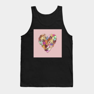 Cookie Heart on Pink Tank Top